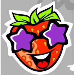 Sticker lèvres rouges fond gris