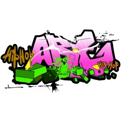 Sticker graffiti saumon
