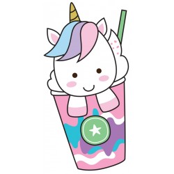 Sticker licorne face colorée