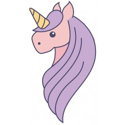 Sticker tête licorne jaune