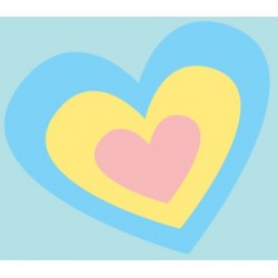 Sticker arc-en-ciel fond bleu