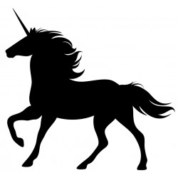Sticker licorne noire court