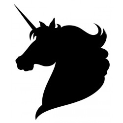 Sticker licorne noire cabrée