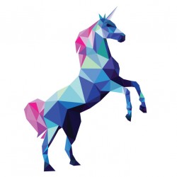 Sticker tête licorne noire
