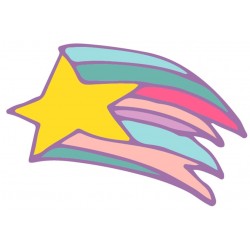 Sticker licorne bleue étoiles