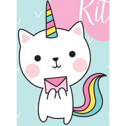 Sticker chatcorne billets fond vert