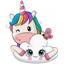 Sticker licorne beige étirement