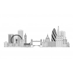 Sticker londonien fond beige