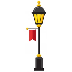 Sticker montgolfière blanche rouge