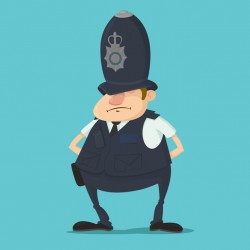 Sticker policier londonien noir