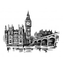 Sticker paysage London noir