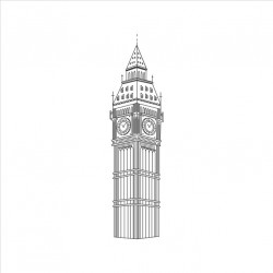 Sticker London noir blanc