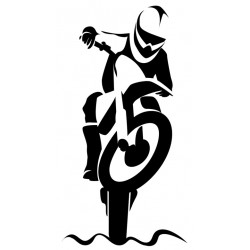 Sticker moto conducteur noir