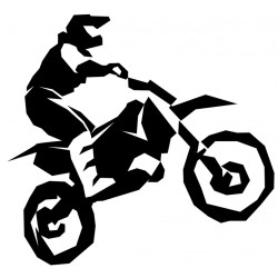 Sticker moto cabrée noir