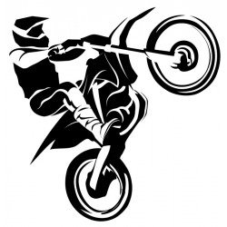 Sticker moto cross noir