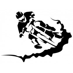 Sticker moto cross cabrée