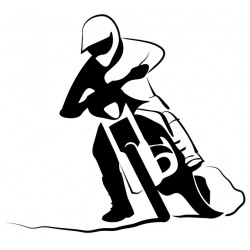 Sticker moto cross trace noire