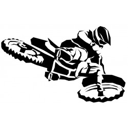 Sticker moto cross penchée