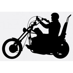 Sticker motard noir concentré