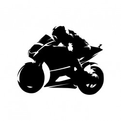 Sticker motard noir debout