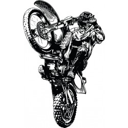 Sticker motard noir assis