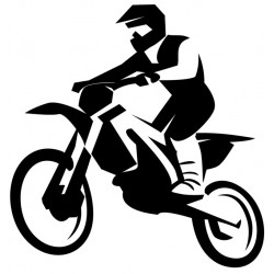Sticker motard noir cabré