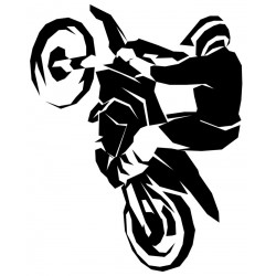 Sticker moto cabrée noire