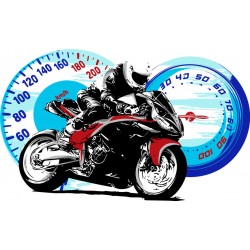 Sticker moto debout noire