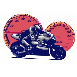 Sticker moto compteur bleu