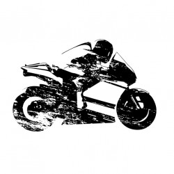Sticker moto noire orange