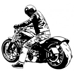 Sticker moto noire striée