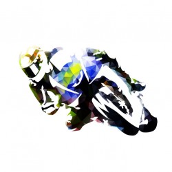 Sticker moto penchée noire