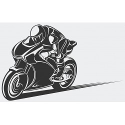Sticker moto rouge blanche