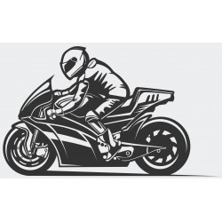 Sticker moto noire côté