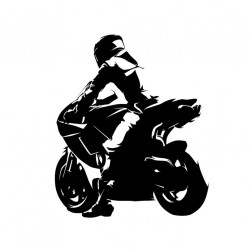 Sticker moto noire picots