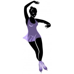 Sticker patineuse bleue saut