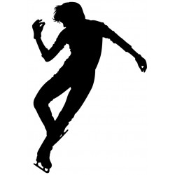 Sticker patineuse violette penchée