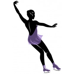 Sticker patineuse verte contorsion