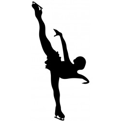Sticker patineuse noire ouverture
