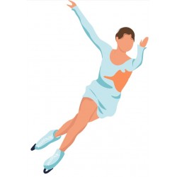 Sticker patineuse bleue planche