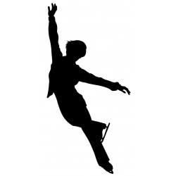 Sticker patineuse jambe tendue