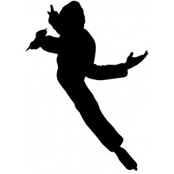 Sticker patineur jambes croisées