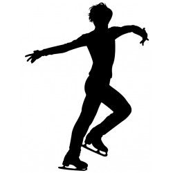 Sticker patineur jambe pliée