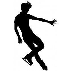 Sticker patineur genou plié