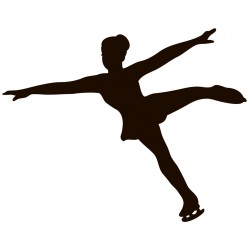 Sticker patineuse prête tourner