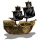 Sticker bateau pirate feuilles