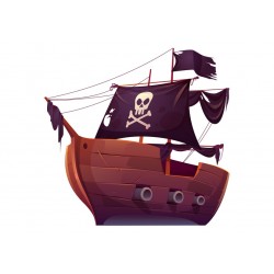 Sticker bateau pirate violacé