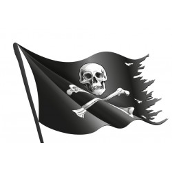 Sticker bateau pirate bois