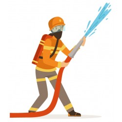 Sticker pompier orange rouleau