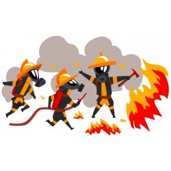 Sticker firefighter bleuté